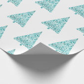 White Aqua Blue Sparkle Geschenkpapier (Ecke)