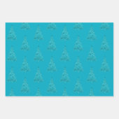 White Aqua Blue Sparkle Geschenkpapier Set (Vorderseite 3)