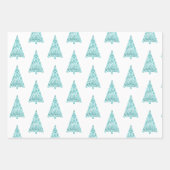 White Aqua Blue Sparkle Geschenkpapier Set (Vorderseite)