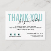 WHITE AQUA DANKE IHNEN FÜR IHRE BESTELLUNG SOZIAL BEGLEITKARTE (Vorderseite)