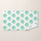 WHITE AQUA GREEN SEASHELL BADEZIMMER TOWEL SET (Handtuch)
