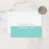 White & Aqua Reflection Moderne Custom Vielen Dank Mitteilungskarte (Vorderseite/Rückseite Beispiel)