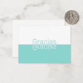 White & Aqua Reflection Modernes Spanisch Vielen D Mitteilungskarte (Vorderseite/Rückseite Beispiel)