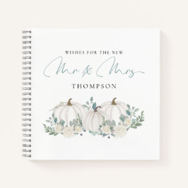 White Aquamarin Pumpkins wünscht Mr. Guest Book Notizblock