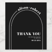 White arch black Danke für die minimalistische Hoc Weinetikett (Einzelnes Label)