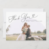 White Arch Wedding Danke, Script Dankeskarte (Vorderseite)