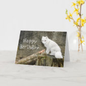White arctic fox karte (Gelbe Blume)