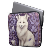White Arctic Fox Lavender William Morris Blume Laptopschutzhülle (Vorderseite Links)