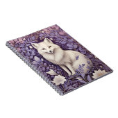 White Arctic Fox Lavender William Morris Blume Notizblock (Rechte Seite)