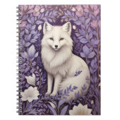 White Arctic Fox Lavender William Morris Blume Notizblock (Vorderseite)