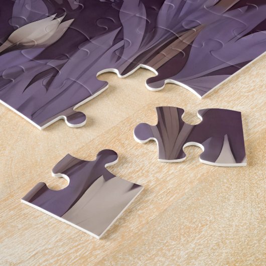 White Arctic Fox Lavender William Morris Blume Puzzle (Seite)