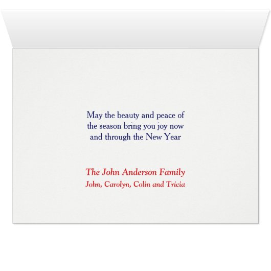 White Arctic Fox Weihnachtskarte (Innenansicht Horizontal (Unten))