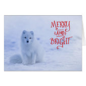White Arctic Fox Weihnachtskarte (Vorderseite (Horizontal))