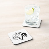 White Aries the Ram Zodiac Getränkeuntersetzer (Rechte Seite)
