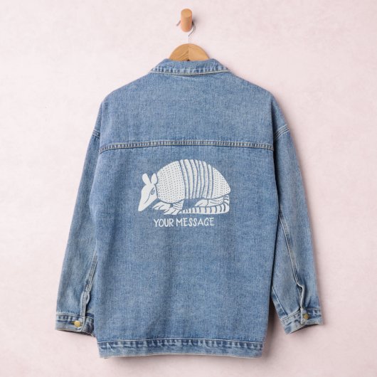 White Armadillo Personalisiert Graphic Jeansjacke (Hangar)