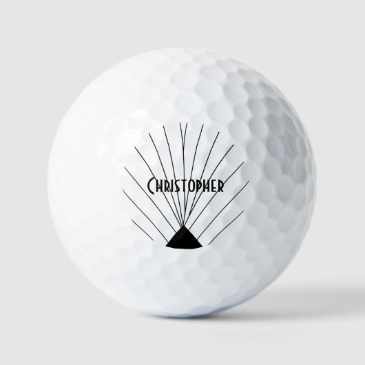 White Art Deco Design Golfball (Vorderseite)