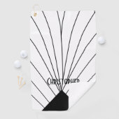 White Art Deco Design Personalised Golfhandtuch (Insitu)