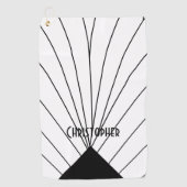 White Art Deco Design Personalised Golfhandtuch (Vorderseite)