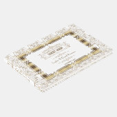 White Art Deco Great Gatsby 1920s Style Wedding Gästebuch (Ecke)