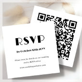 White Art Deco | QR-Code | HochzeitsrSVP Begleitkarte