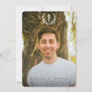 White Asclepius Medizin Schule 2 Foto Abschluss Ankündigung