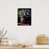 White Aster Blumen Art Print Poster (Küche)