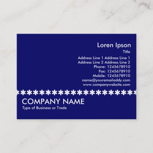 White Asterisk Line - Dark Blue Visitenkarte (Vorderseite)