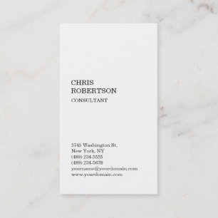 White Attractive Classic Standard Business Card Visitenkarte