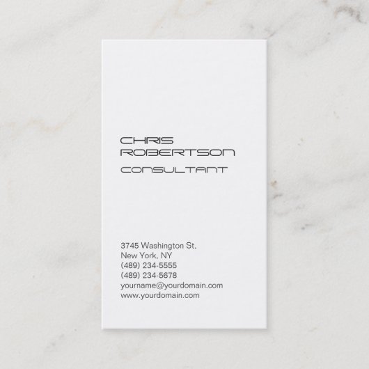 White Attraktive Charming Standard Business Card Visitenkarte (Vorderseite)