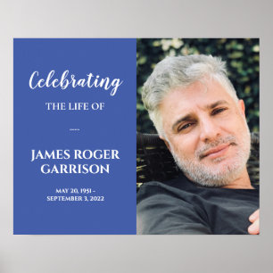 White auf Blau Lebensfeier Gedenkfoto P Poster