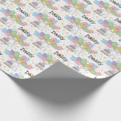 White Aussiedoodle Dog Birthday Party Geschenkpapier (Ecke)