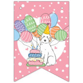 White Aussiedoodle Happy Birthday Party Wimpelkette (Erste Fahne)