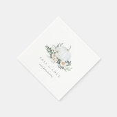 White Autumn Pumpkin Greenerenery Baby Shower Serviette (Ecke)