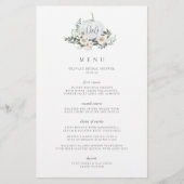 White Autumn Pumpkin Greenery Monogram Event Menu (Vorderseite)