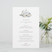 White Autumn Pumpkin Greenery Monogram Event Menu (Stehend Vorderseite)