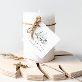 White Autumn Pumpkin Greenery Vielen Dank Geschenkanhänger