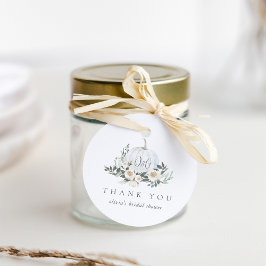 White Autumn Pumpkin Greenery Vielen Dank Geschenkanhänger