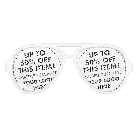 White Aviator Shades 50% Rabatt auf Bulk Buy Partybrille (Vorderseite)