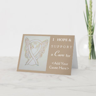 White Awareness Ribbon Angel Art Grußkarten Karte