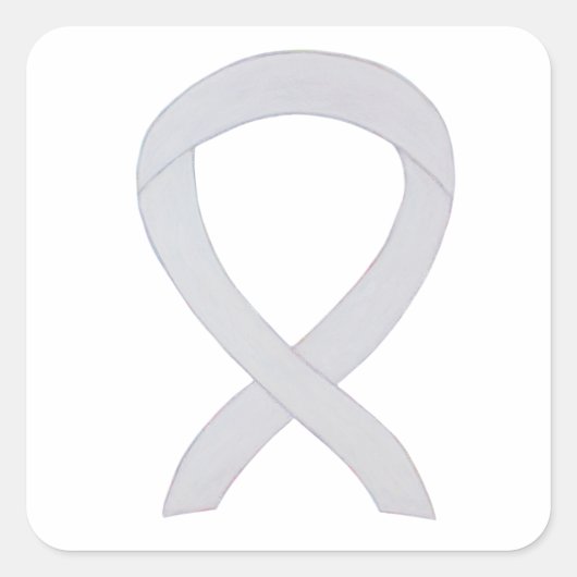 White Awareness Ribbon Art Decal Sticker (Vorderseite)