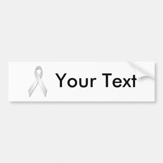 White Awareness Ribbon Autoaufkleber (Vorne)