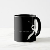 White Awareness Ribbon Butterfly Kaffee Tasse (VorderseiteRechts)