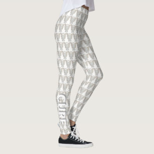 White Awareness Ribbon Hope & Cure Angel Leggings