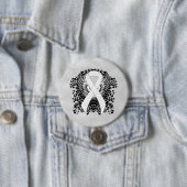 White Awareness Ribbon mit Flügeln Button (Beispiel)