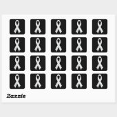 White Awareness Ribbon von Janz Black Quadratischer Aufkleber (Blatt)