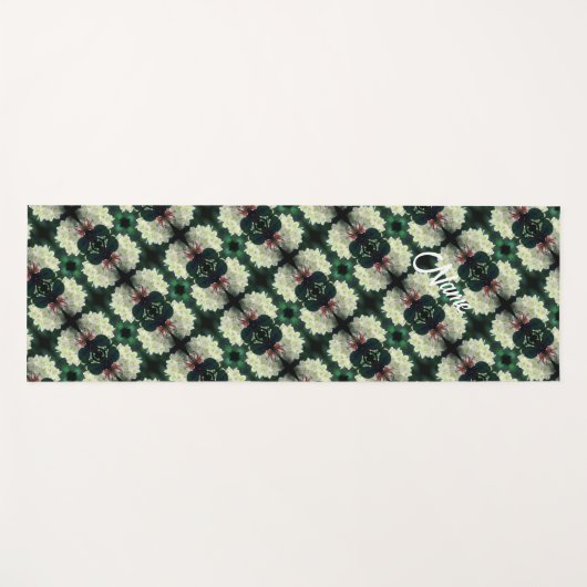 White Azalea Blume Abstraktes Muster Personalisier Yogamatte (Vorderseite (Horizontal))