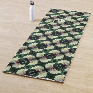 White Azalea Blume Abstraktes Muster Personalisier Yogamatte