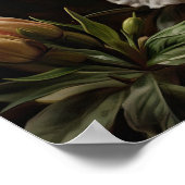 White Azalea Blume Art Print Poster (Ecke)