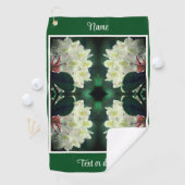 White Azalea Blume Raindrops Personalisiert Golfhandtuch (Insitu)