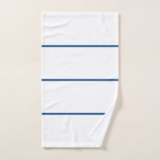 White Azure Geometric Stripes Badhandtuch Set (Handtuch)